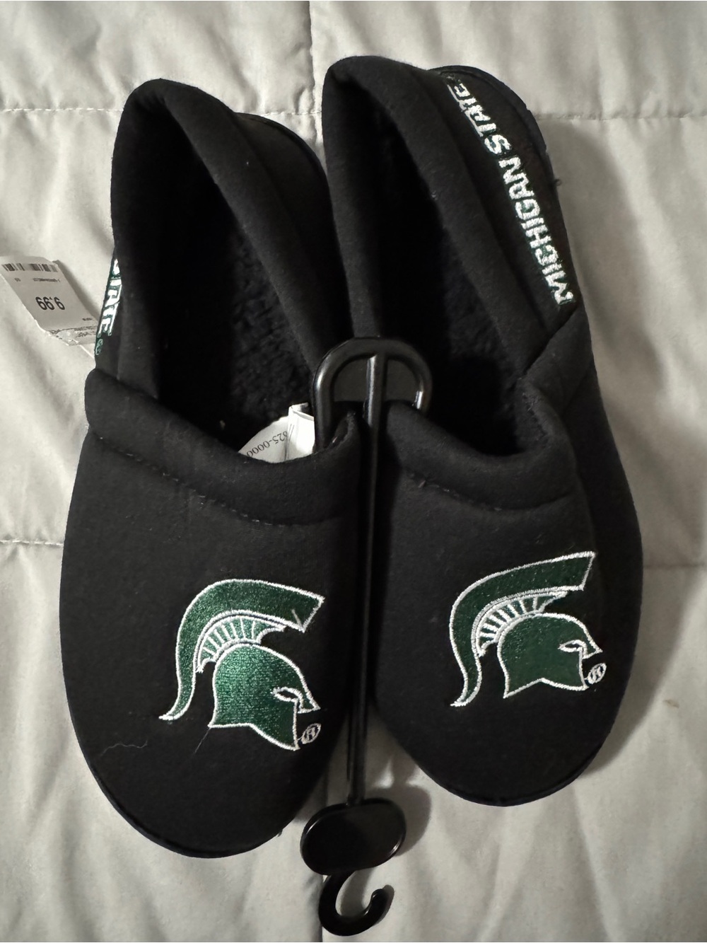 Michigan State Black Slip-On Logo Slippers